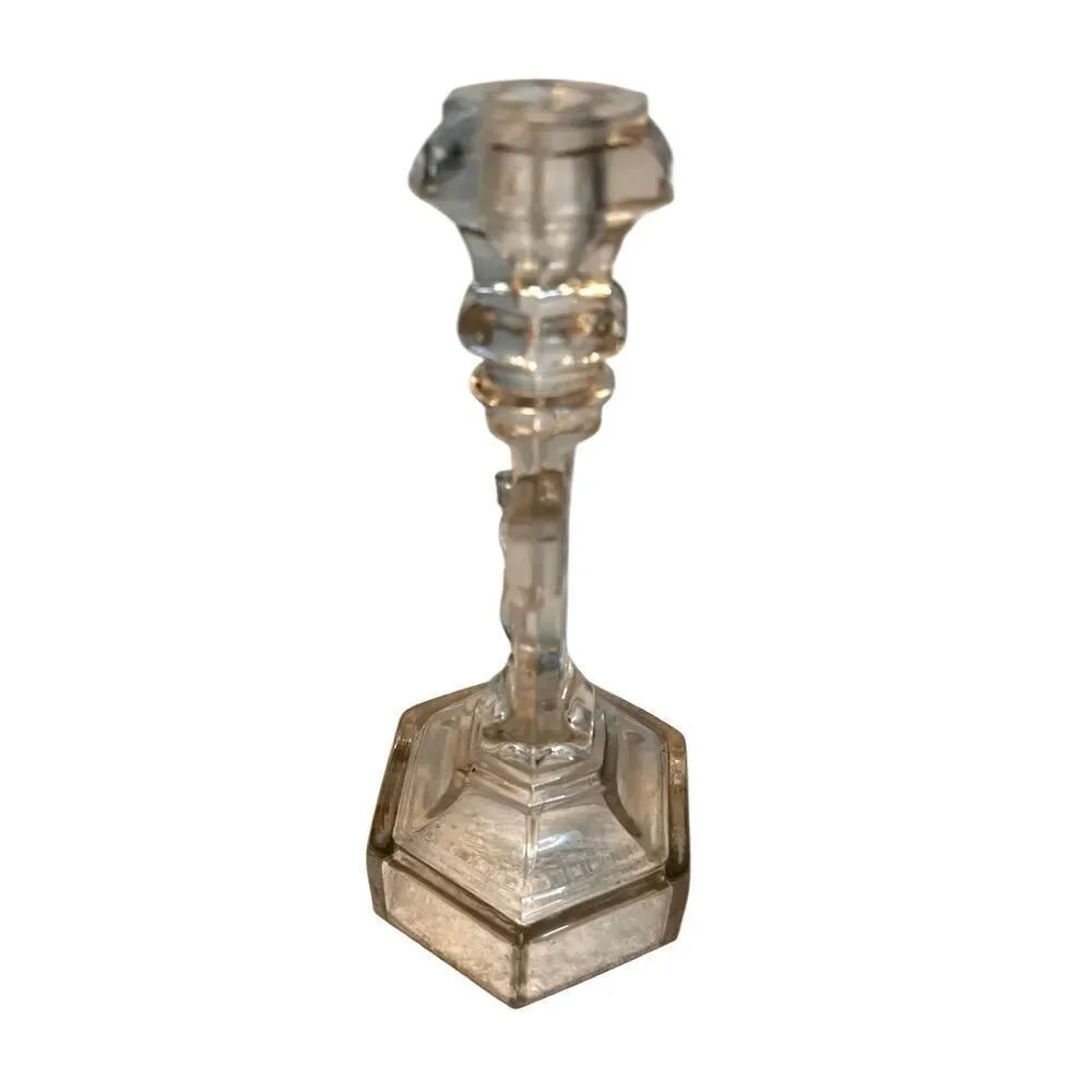 Glass Crucifix Candleholder Religious Jesus On The Cross Inri Cruxification